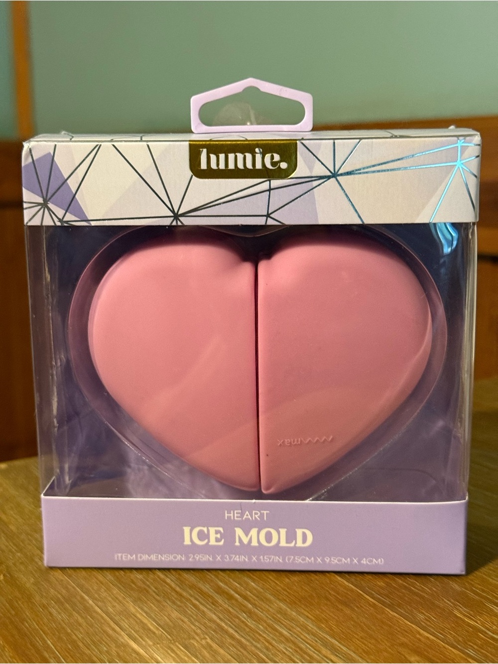 lumie Pink Heart Ice Mold — Silicone Heart-Shaped